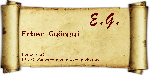 Erber Gyöngyi névjegykártya